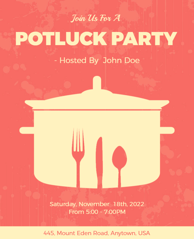 use illustration in potluck party flyer