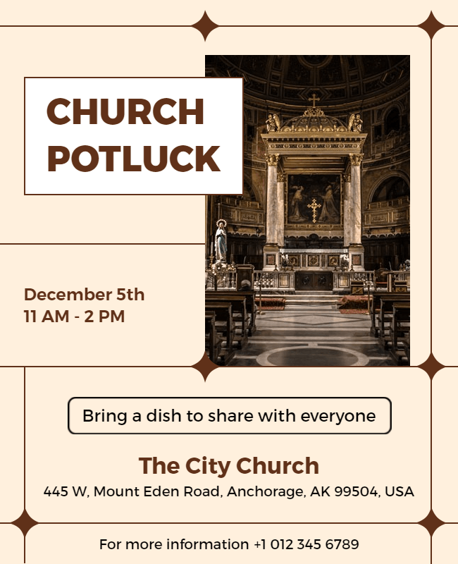 church potluck party flyer
