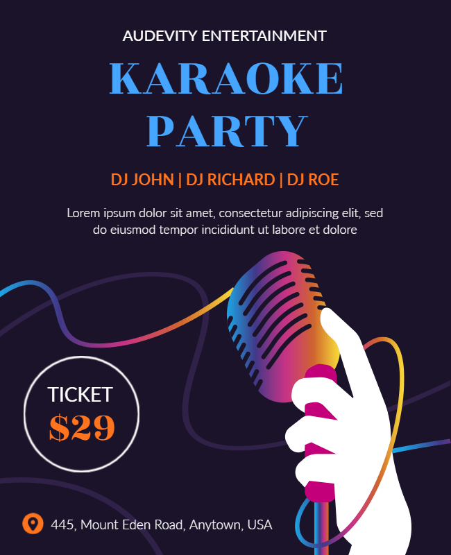 play with color Karaoke Flyer