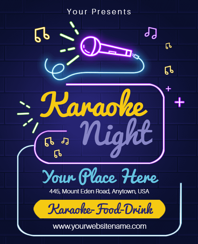 Neon Karaoke Flyer