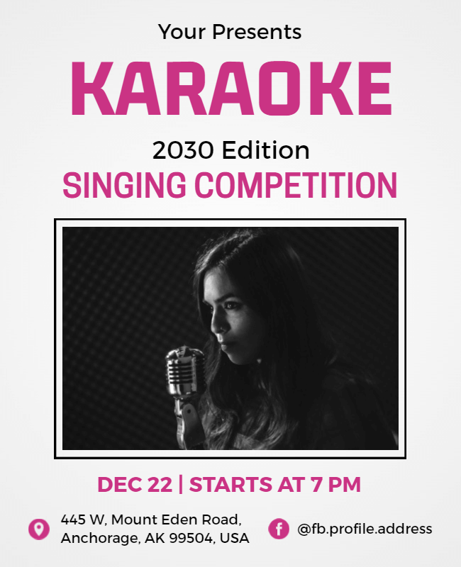 social media handles Karaoke Flyer