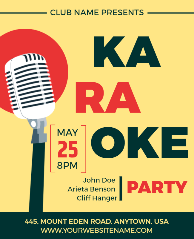 minimalist Karaoke Flyer