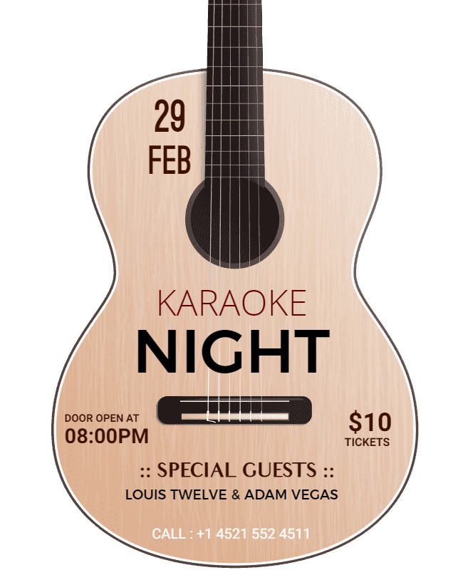 minimalist karaoke flyer