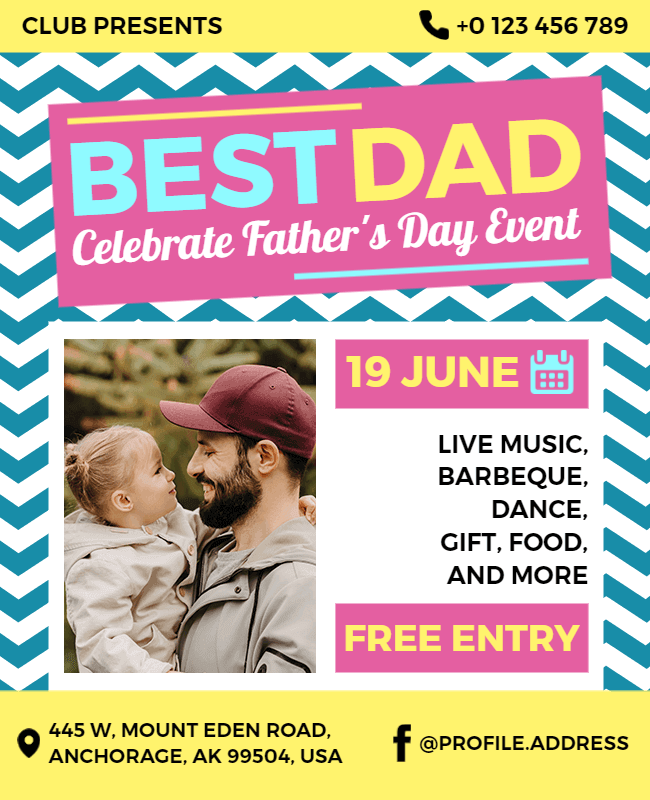 multi color father's day flyer