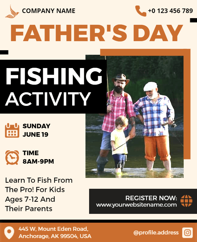fishing fathers day flyer