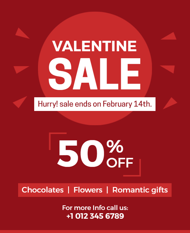 valentine sale and offer flyer