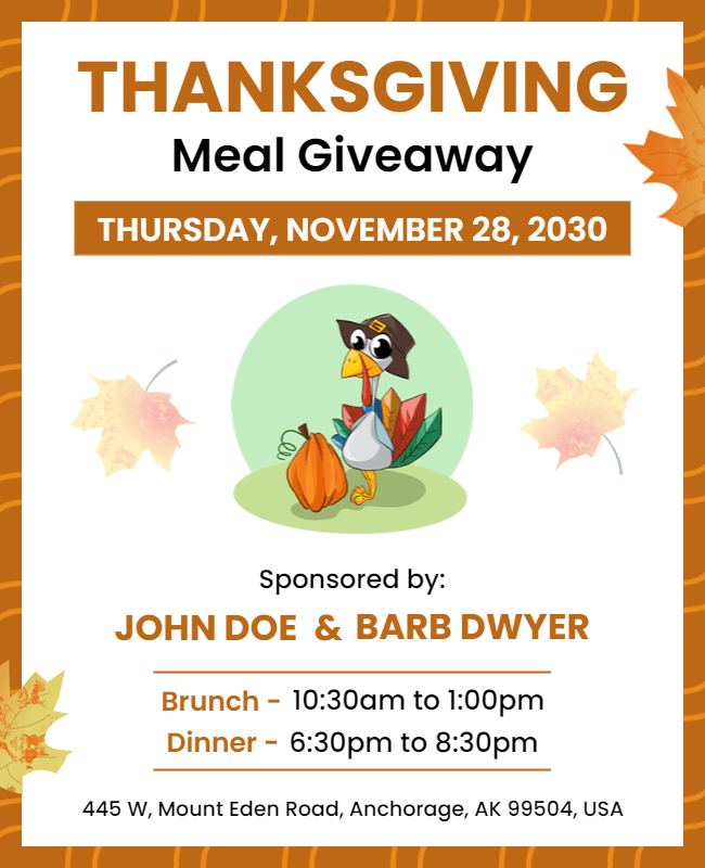 Thanksgiving Meal Giveaway Flyer