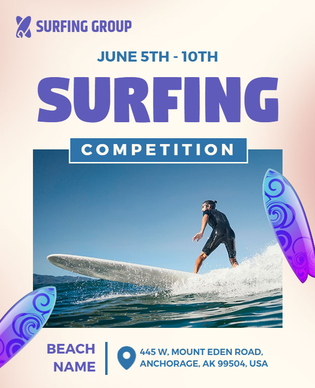 surfing contest template