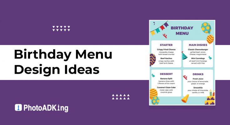Birthday menu design ideas