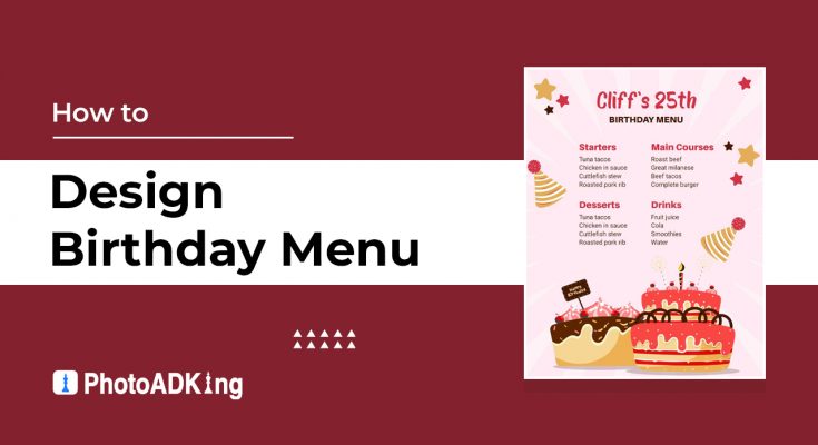 Birthday menu design