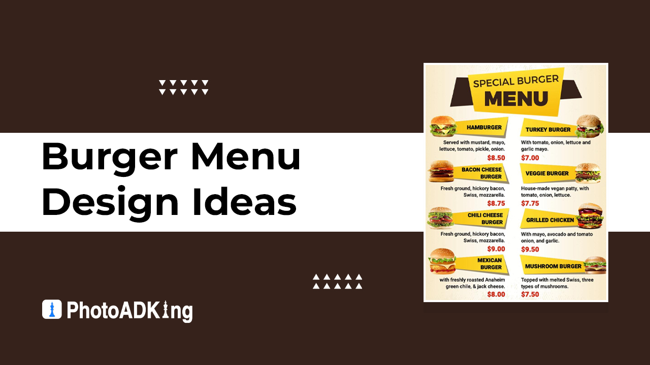 Burger Menu Design Ideas, Examples, and Samples