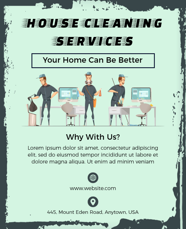 Cartoon House Cleaning Flyer Templates