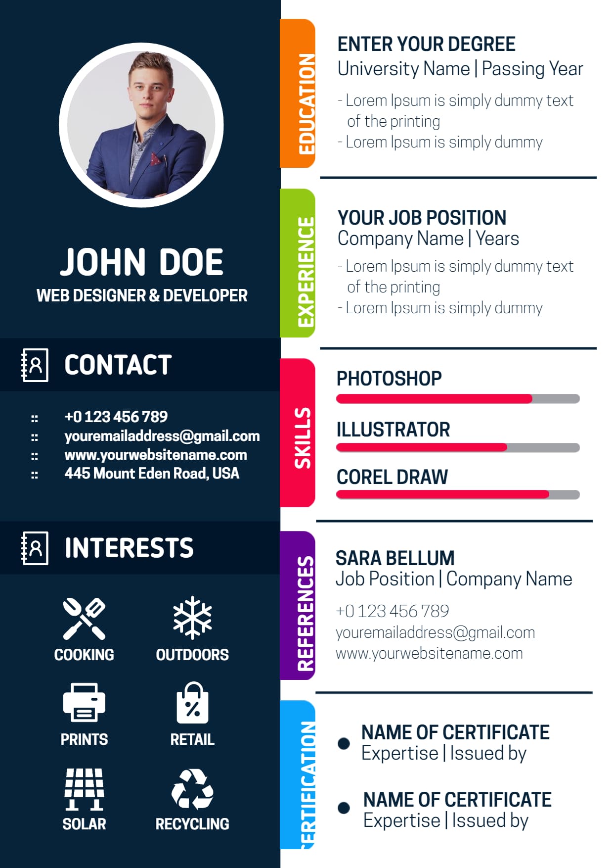 graphic designer resume template example