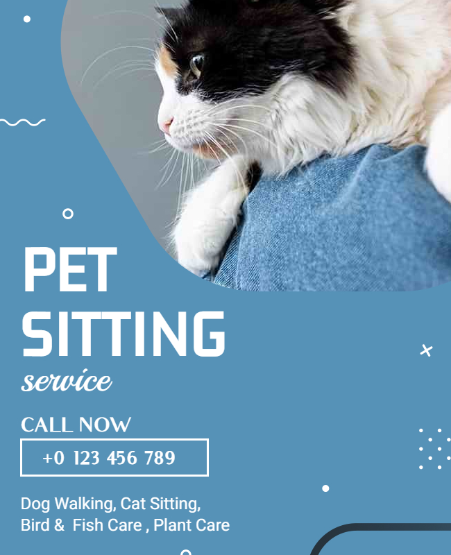Cute and Cuddly Pet Sitting Flyer template