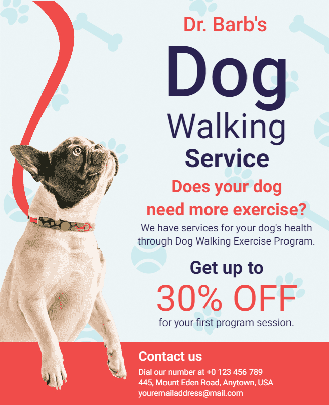 Dog Walking Discount Flyers