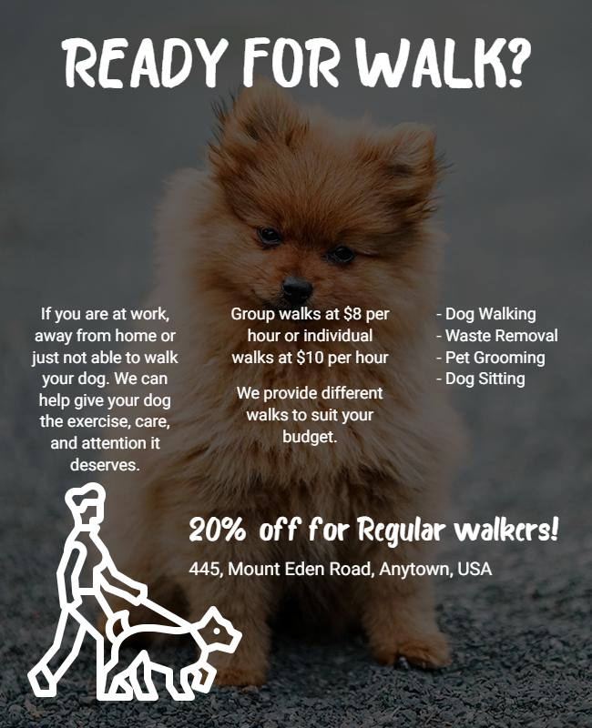 Dog Walking Flyer with Service Detail