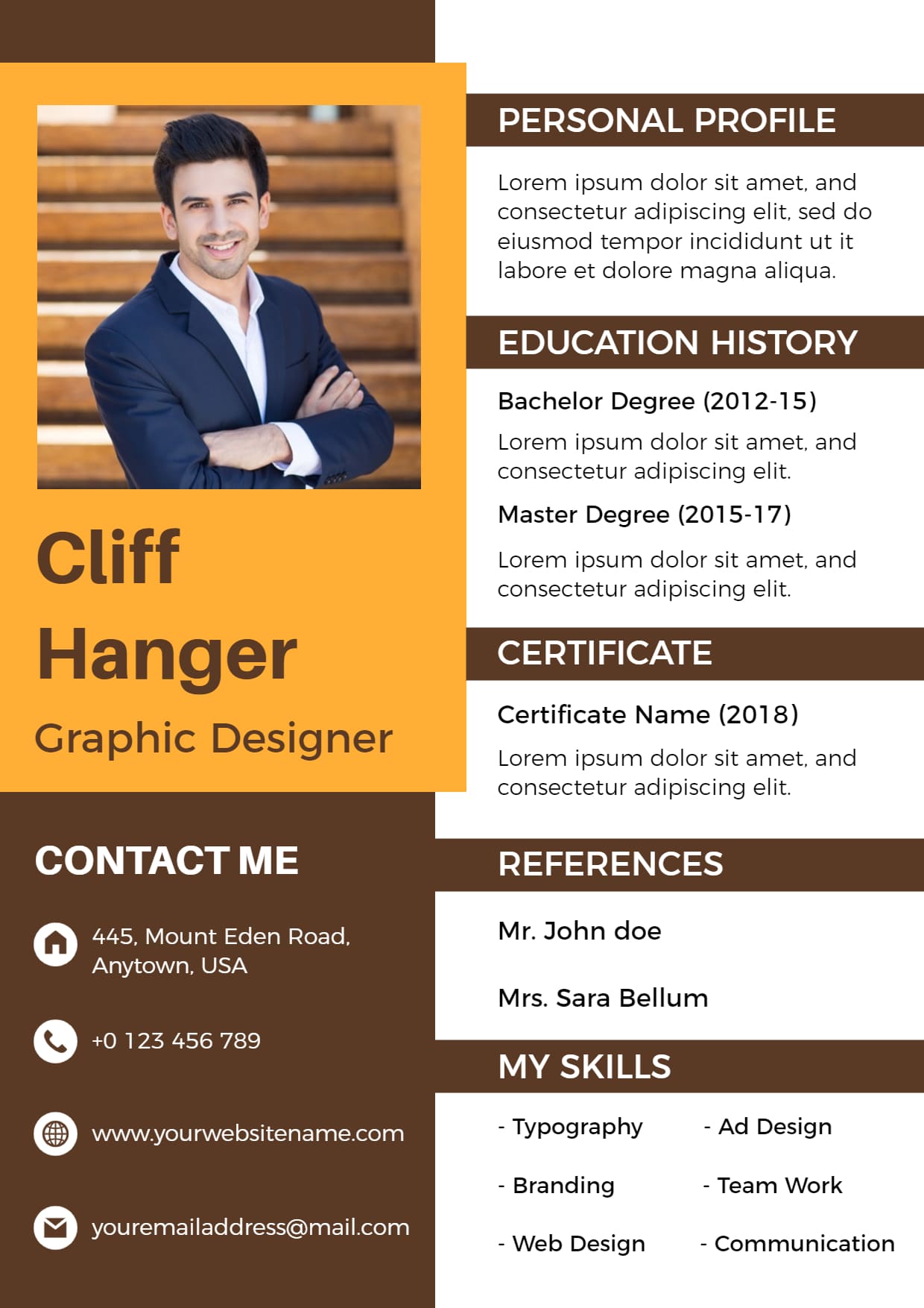 Entry-level Graphic Designer Resume template examples