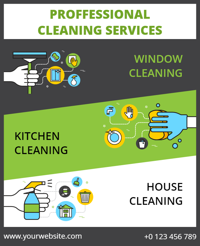 Futuristic House Cleaning Flyers