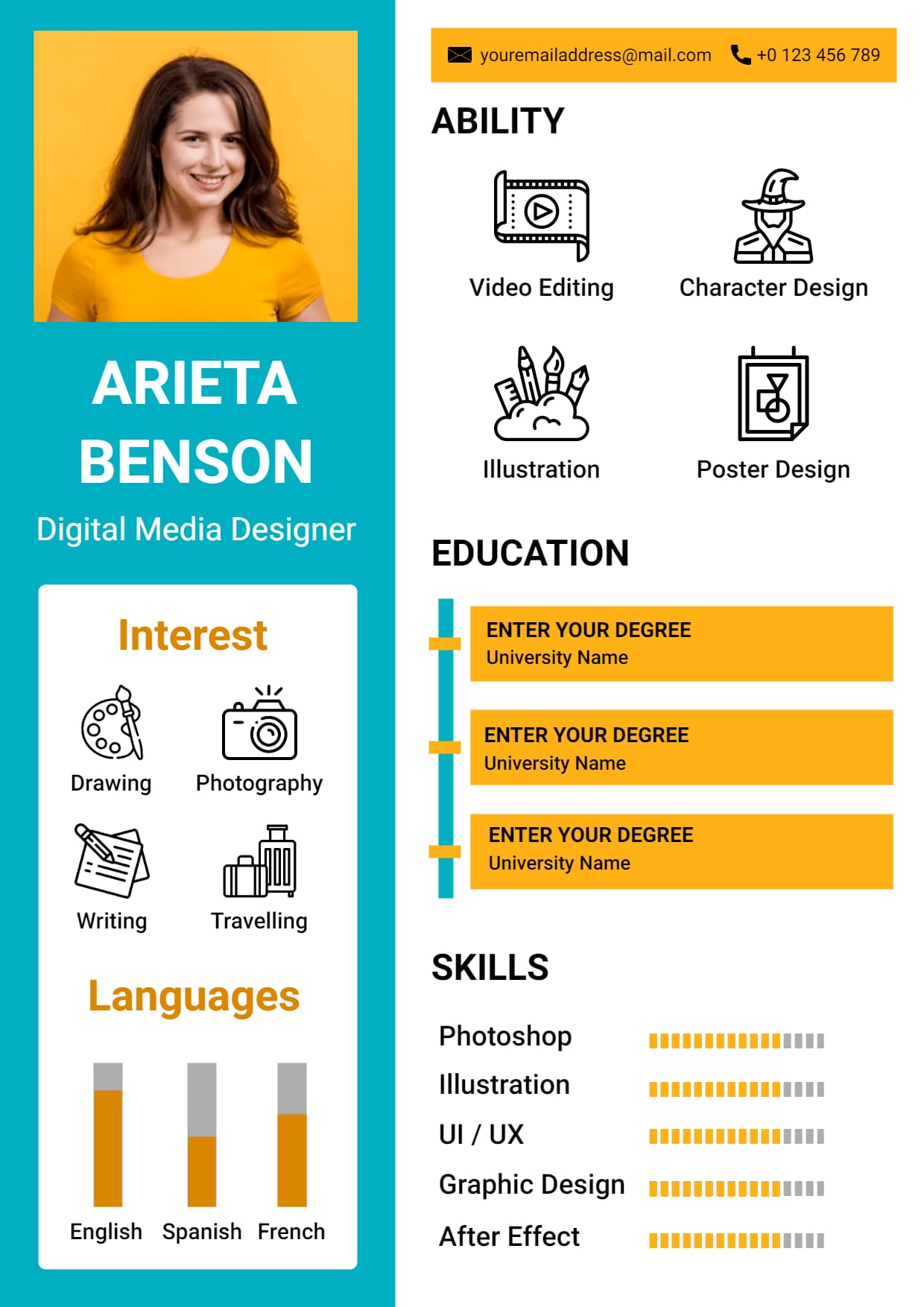 Infographic Graphic Designer Resume template examples