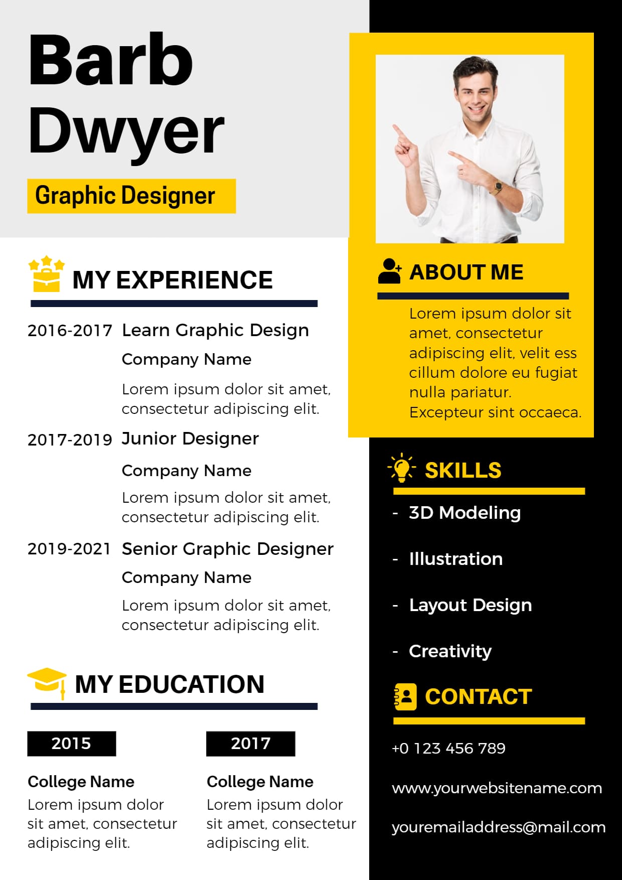 Interactive Graphic Designer Resume template example