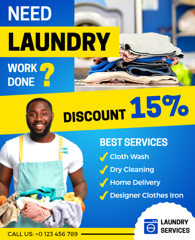 Laundry and Ironing Cleaning Service Flyer