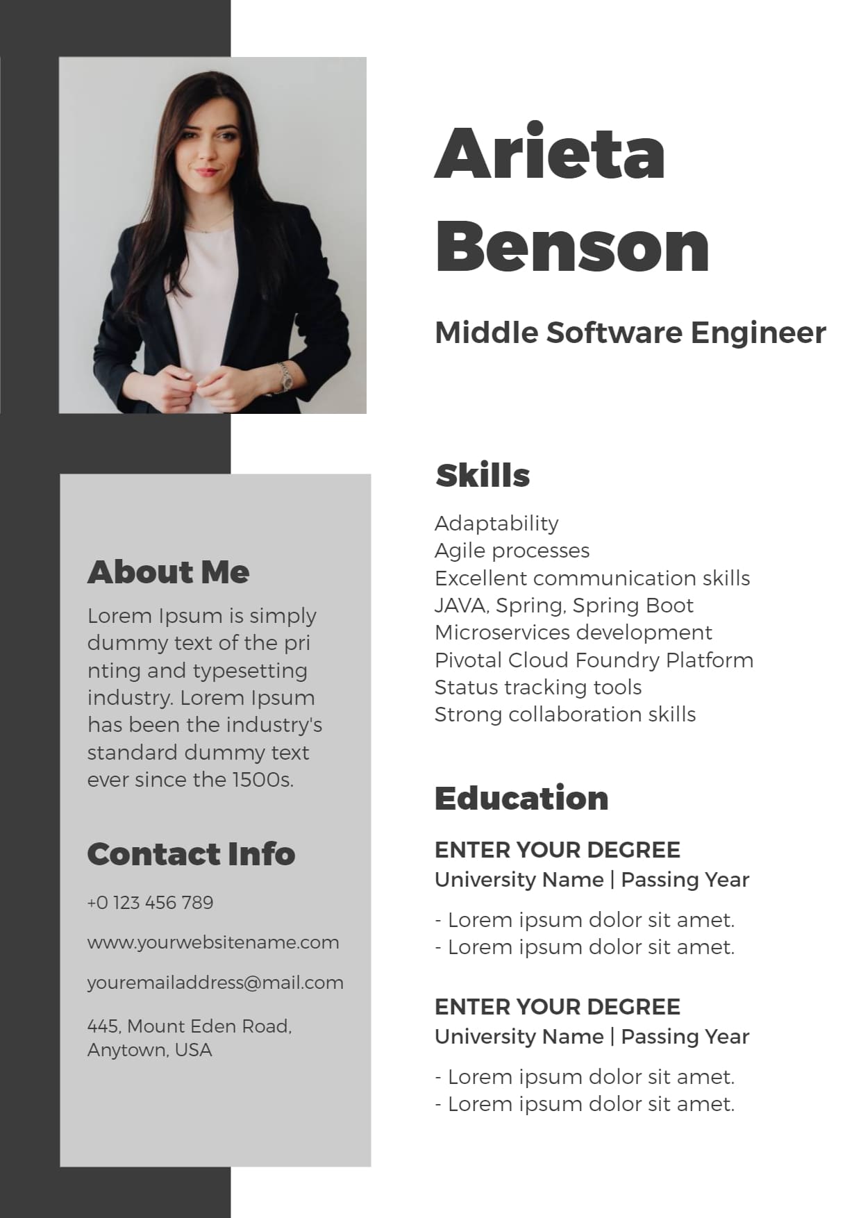 Mid-Level Software Engineer Resume Example