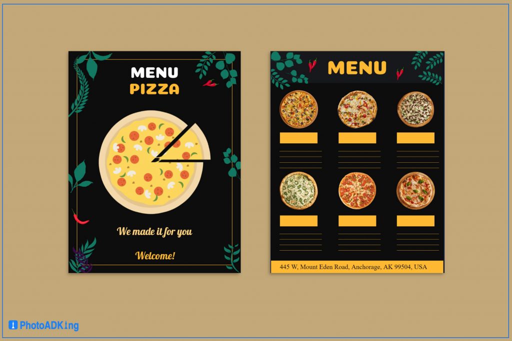 modern restaurant menu template