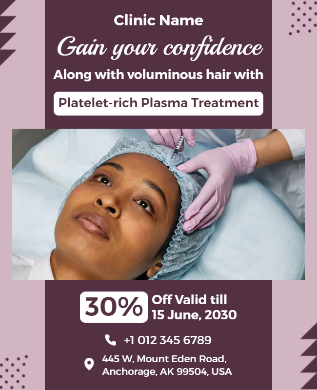 Platelet-Rich Plasma Treatment Health Flyer