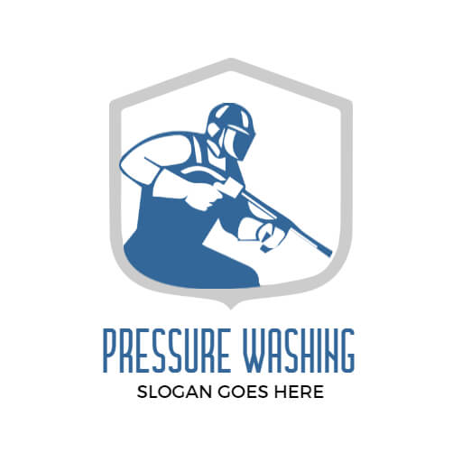 Shield Type Power Washing Logo