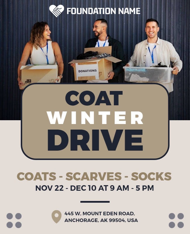 Winter Coat Fundraiser Flyer