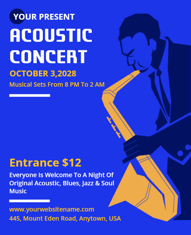 acoustic music flyer template