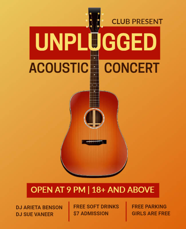 acoustic concert flyer template