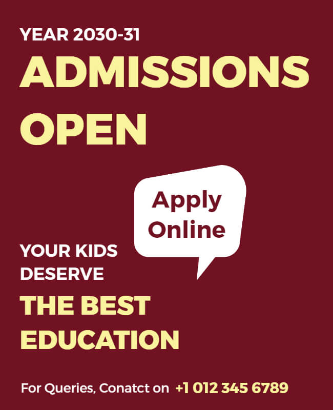 admission open flyer template