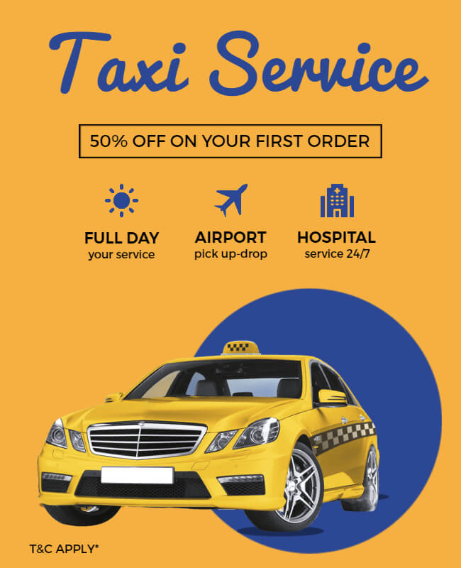 taxi service flyer template