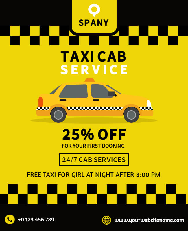 taxi cab service flyer example