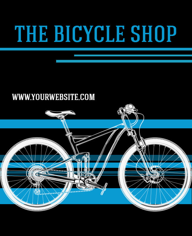 bicycle shop advertising flyer template