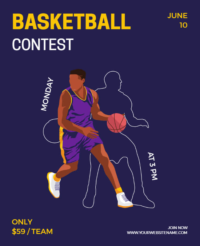 basketball contest flyer template