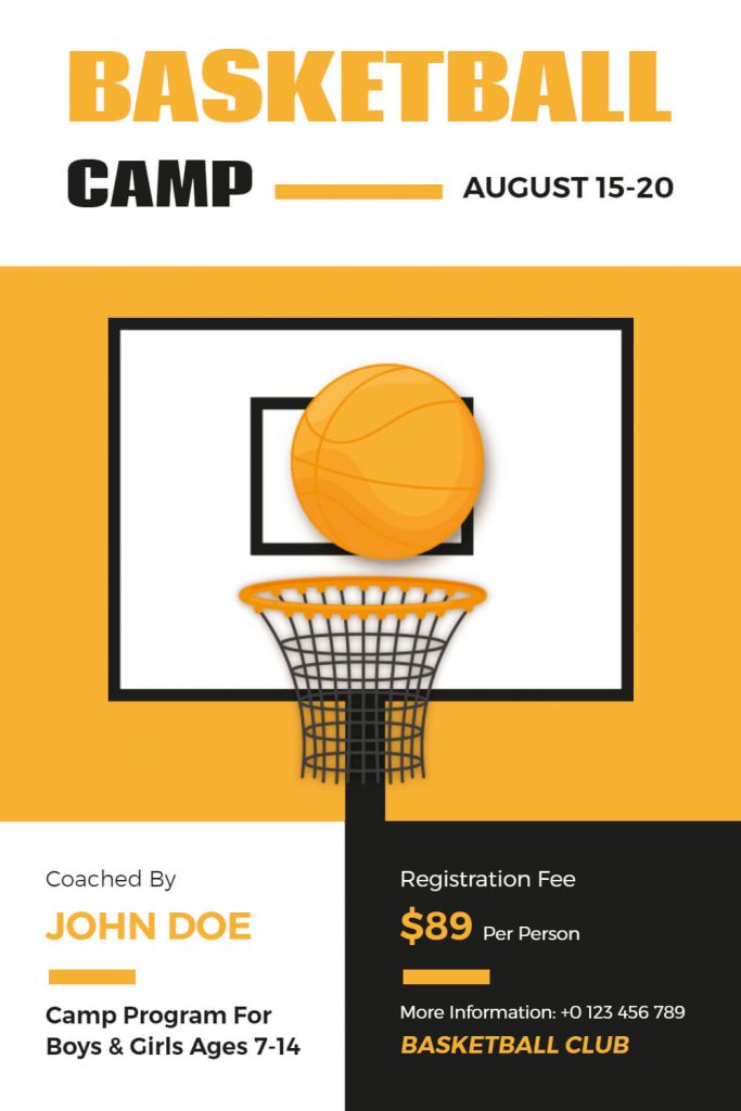 basketball camp flyer template