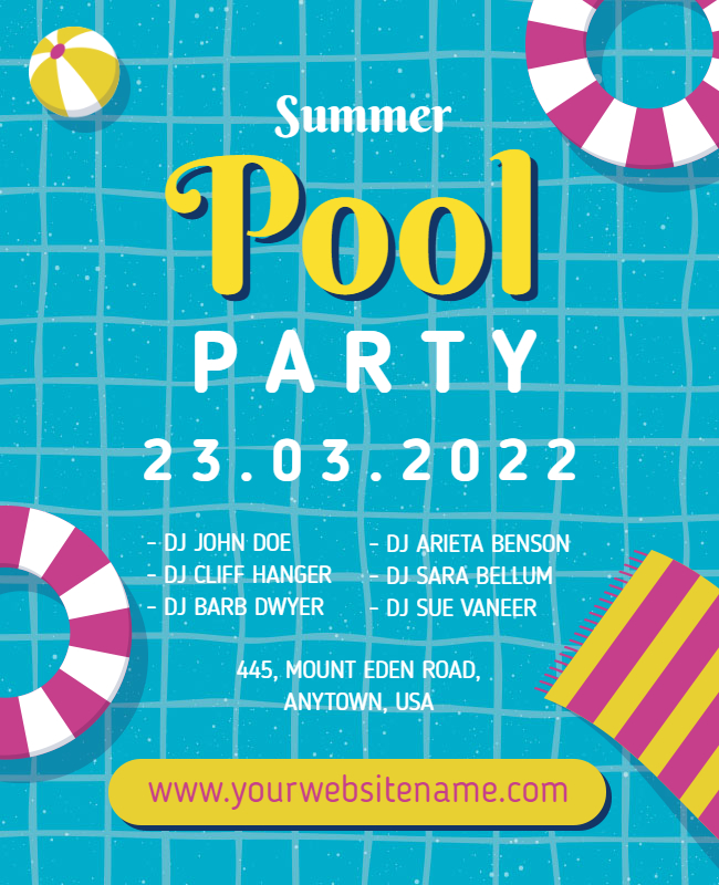 beach party flyer design template