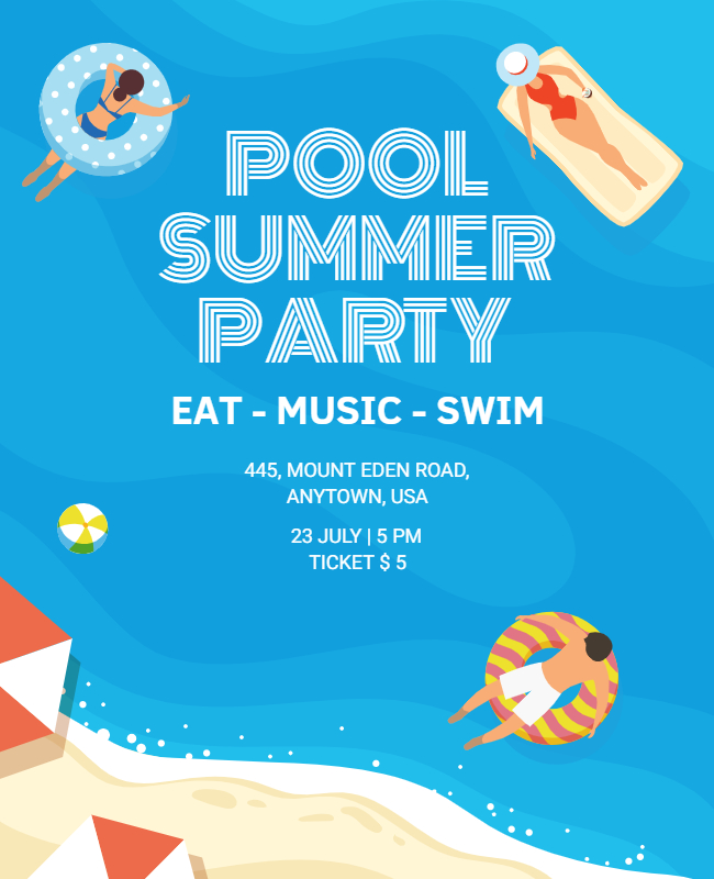 beach party flyer design templates