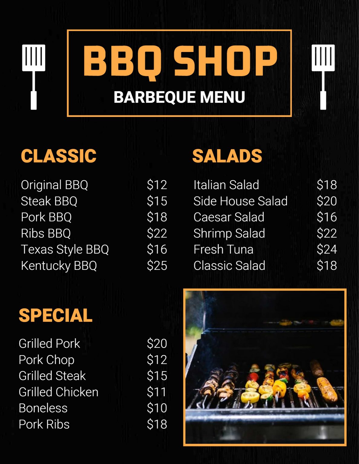 BBQ Menu Design Ideas, Examples & Samples