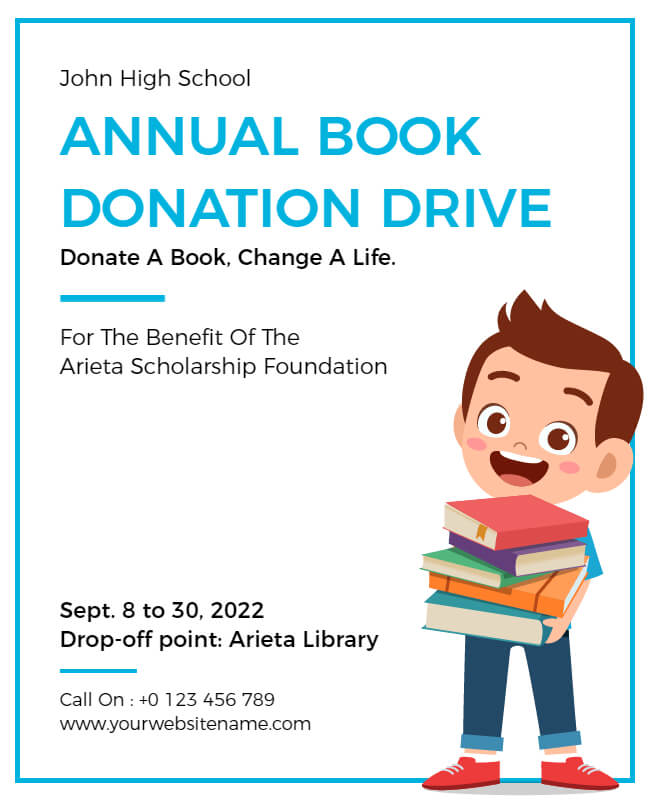 book donation drive flyer