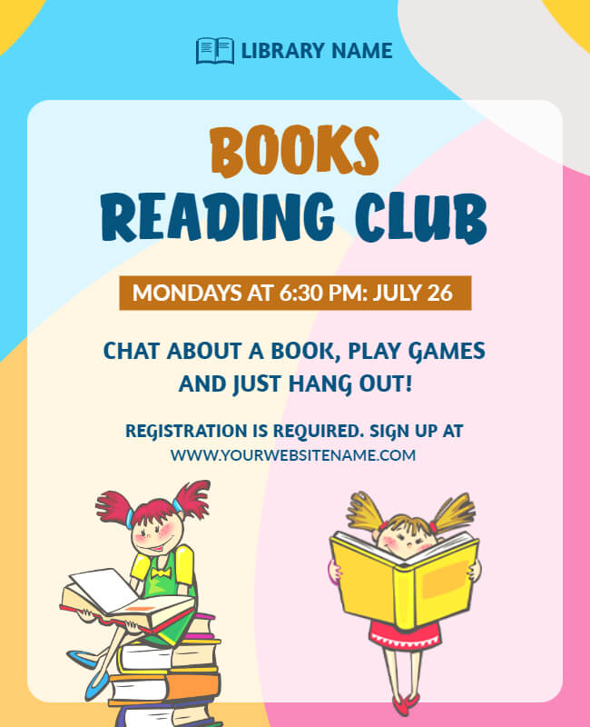 book reading club flyer example