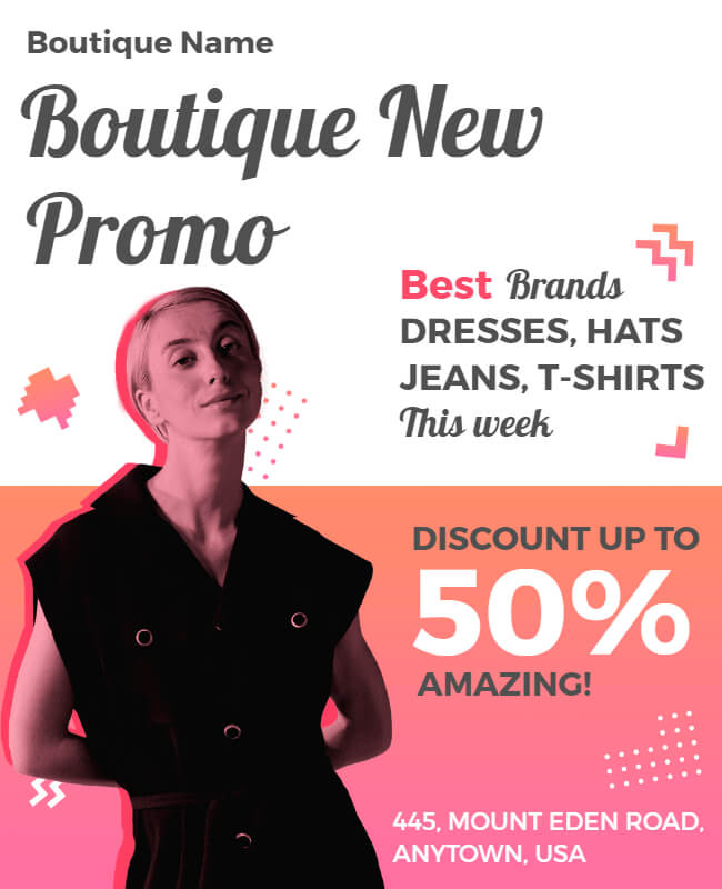 boutique flyer with different fonts