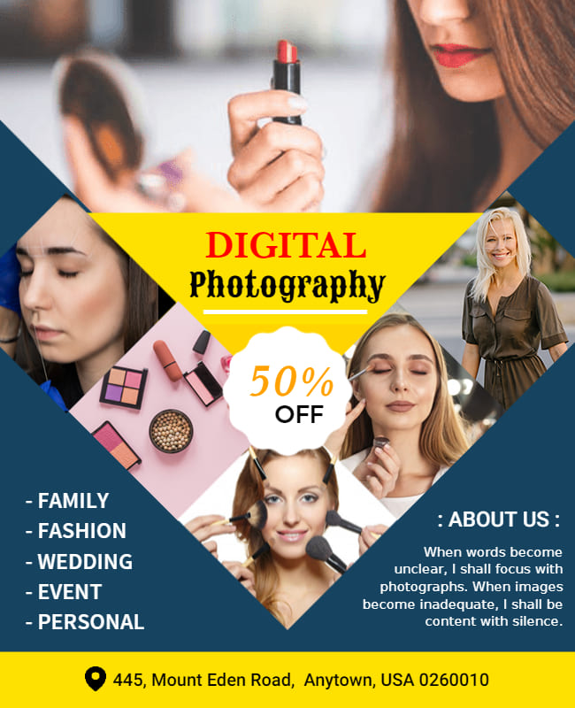 business portraits photography flyer template