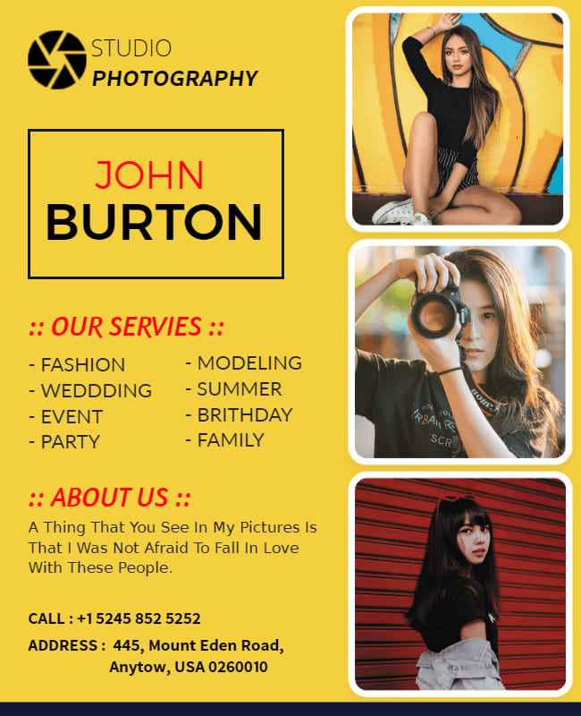 candid photography flyer template
