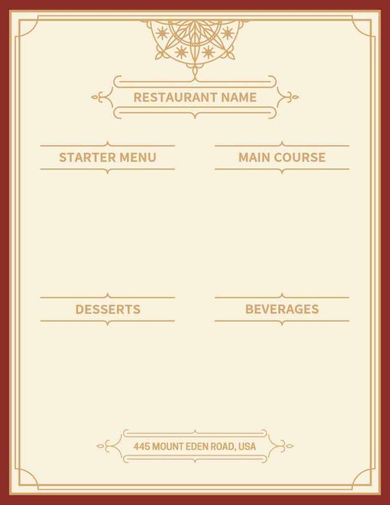 Blank Menu Background Design - Ideas & Examples