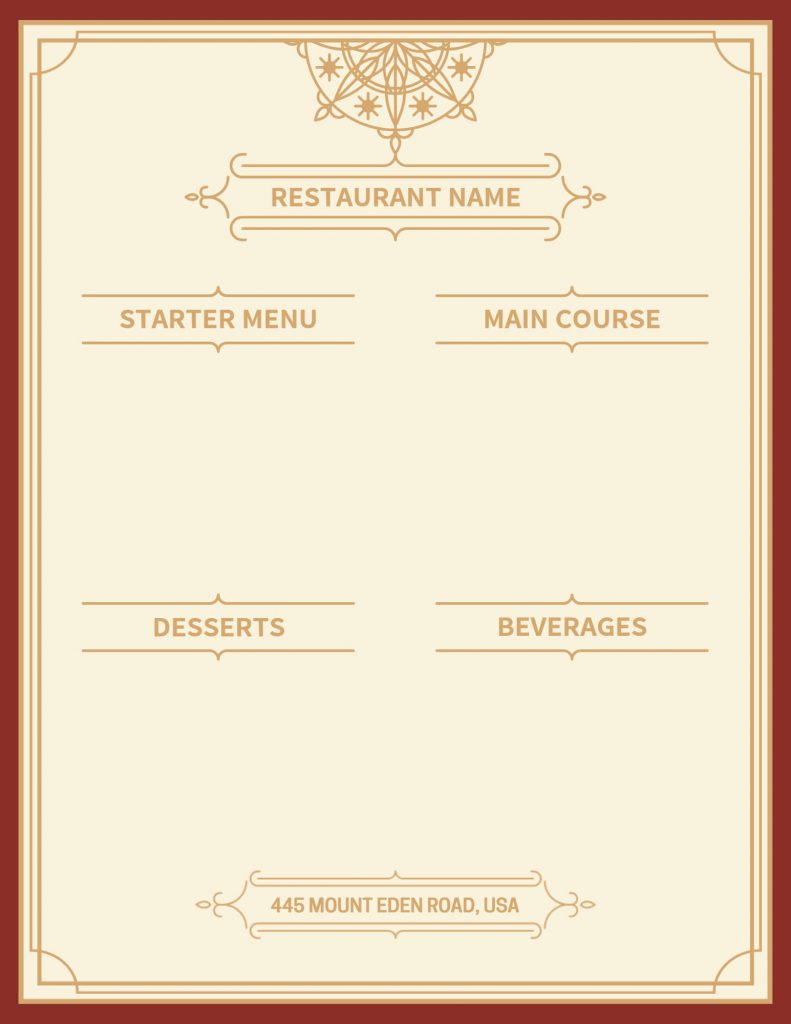 menu background design