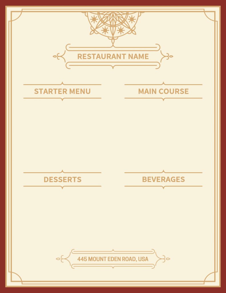 Blank Menu Background Design Ideas Examples