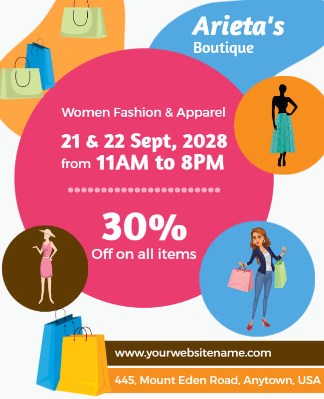 clothing fashion boutique flyers Template